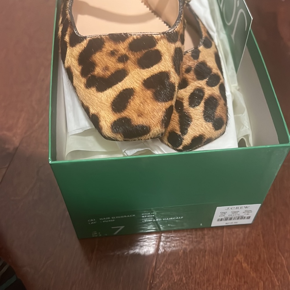 J. crew - Layla slingback Mary Jane heels in leopard calf hair -Sold Out online - Picture 7 of 9